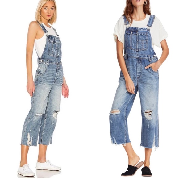 Free People Denim - - Free People We The Free Baggy BF Overall Distressed Size 25